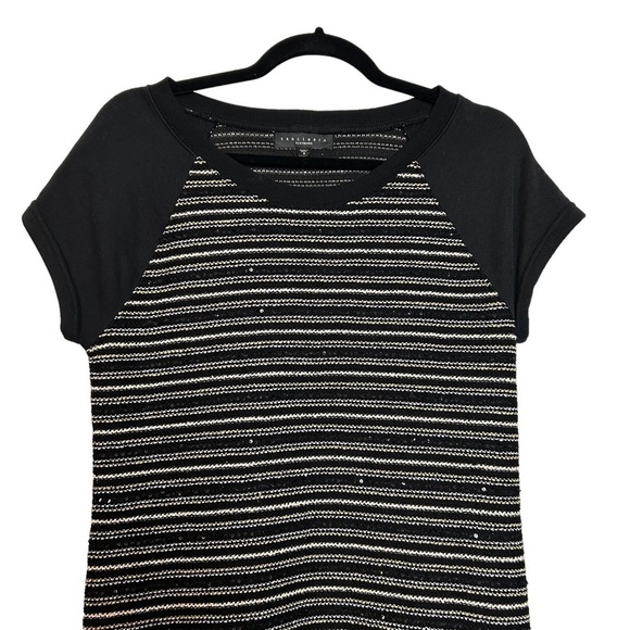 Sanctuary By Anthropologie Black Silver & Gold Dress w/ Side Zipper Accents Sz.S - Picture 7 of 12